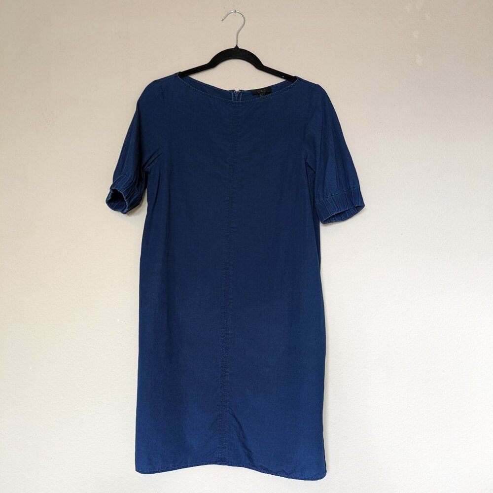 COS Denim Chambray Short Sleeve Midi Dress size 4